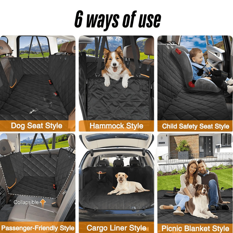 Waterproof Dog Car Seat Cover – Hammock with Mesh Window & Anti-Slip Design