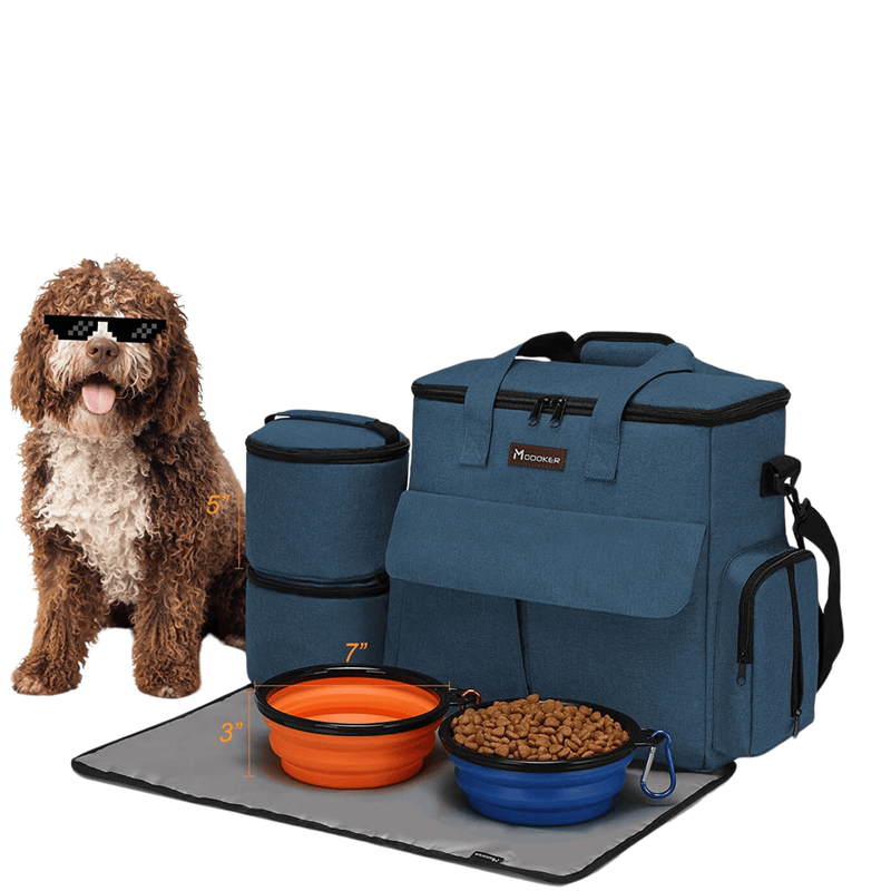 Dog Travel Bag – Weekend Pet Travel Set for Dogs and Cats Airline-Approved Tote with Multi-Function Pockets